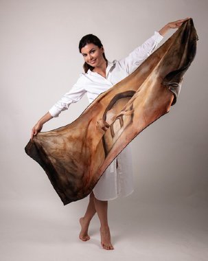 Silk scarf "In search of the Sphinx" — mindmachine.ru