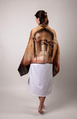 Silk scarf "In search of the Sphinx" — mindmachine.ru