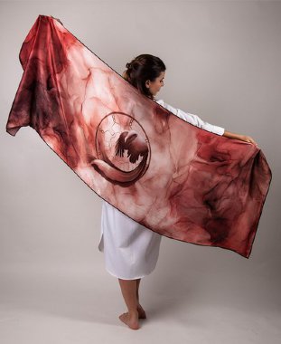 Silk scarf "Dreams of the ancient walls" — mindmachine.ru