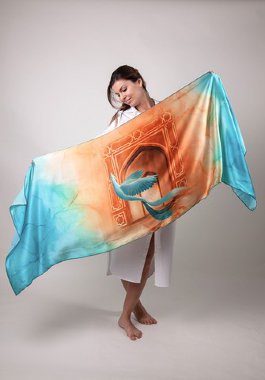 Silk scarf "If the sky was the sea" — mindmachine.ru