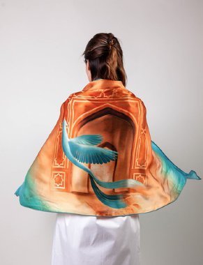 Silk scarf "If the sky was the sea" — mindmachine.ru