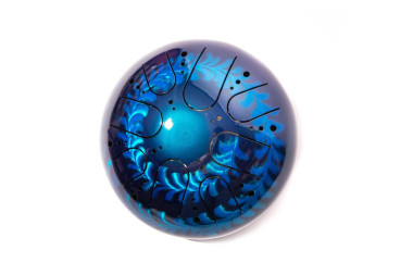 15920. Глюкофон без гравировки, узоры синие (22 см) — mindmachine.ru